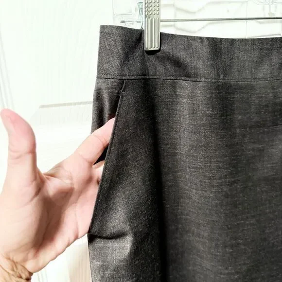NWOT J.Crew wool gray Pencil skirt in lightweight  zipper midi work office - Picture 6 of 9